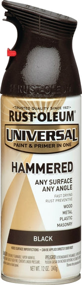 Universal 245217 Hammered Spray Paint, Hammered, Black, 12 oz, Can